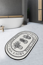 Mijölnir Walk Alfombrilla de baño Crema y negro 70 x 120 cm